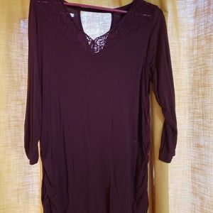 Maurices Maroon Lace Blouse